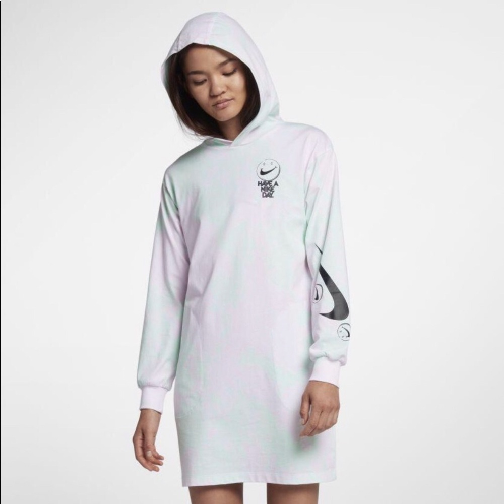 Nike Pastel Tie-Dye Long Sleeve Hoodie Dress
